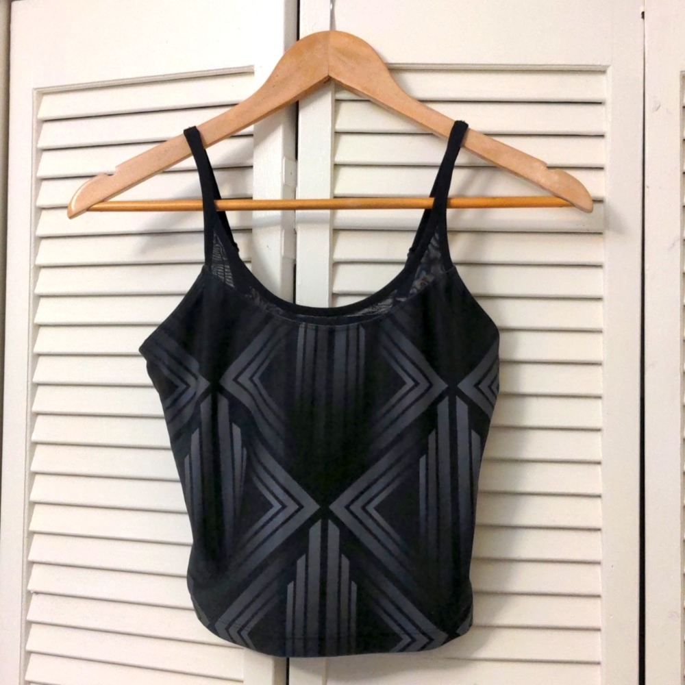 Black and Gray Nike Crop Top XS